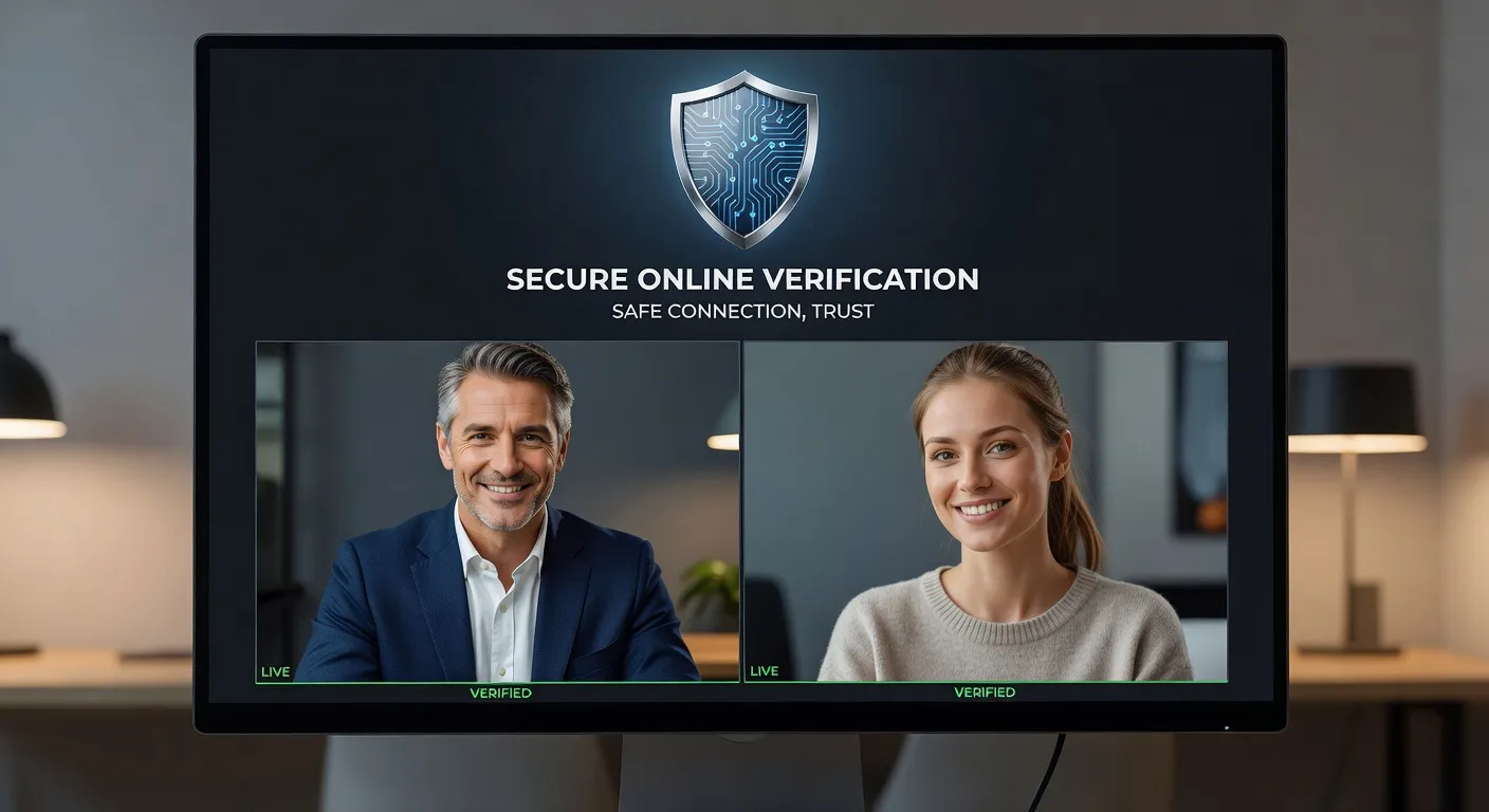 Couple authentique se parlant en video conference dans un echange securise et sincere