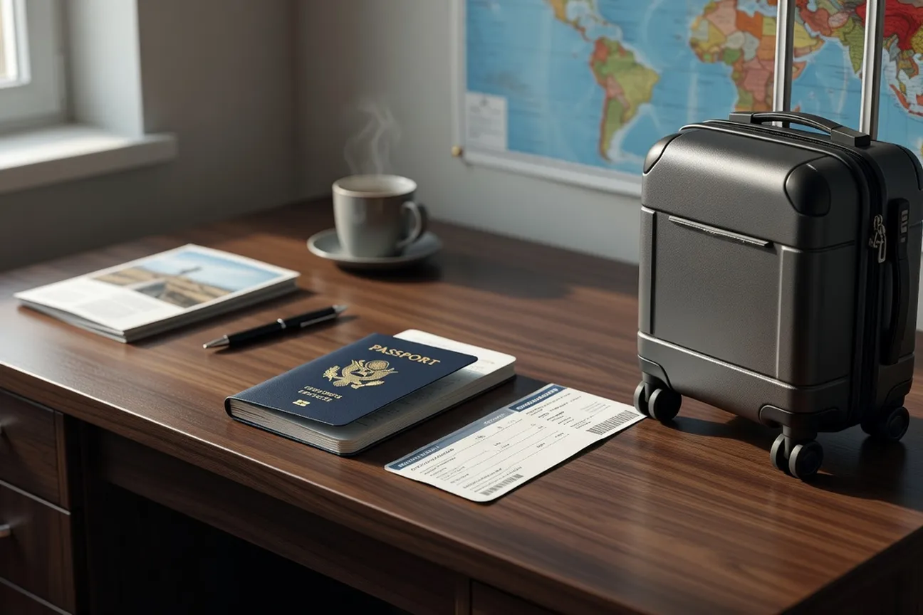 Passeport et billet d'avion préparés pour un voyage de rencontre en Russie