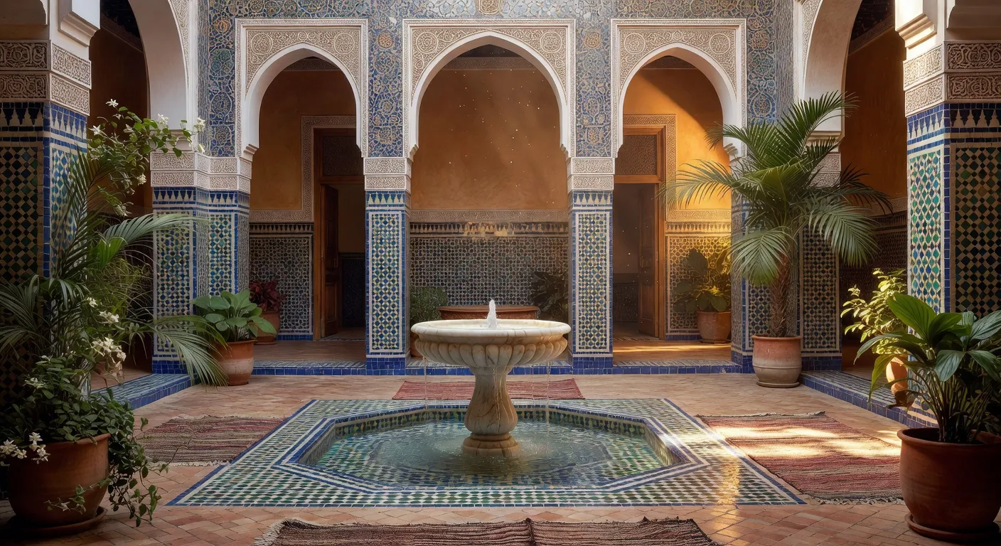 Interieur d un riad marocain traditionnel