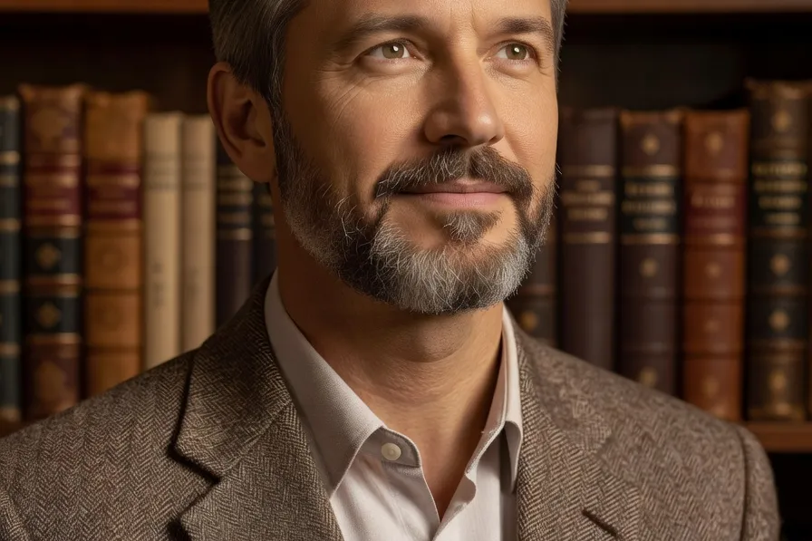 Pr. Anatoli Petrov, anthropologue spécialiste des cultures slaves orientales, dans son bureau-bibliotheque